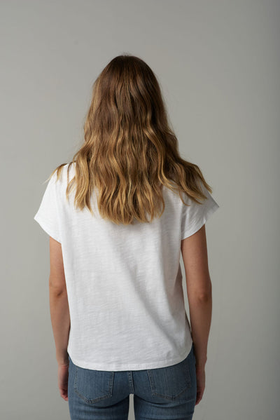 Cloth+Paper+Scissors Embroidered Boots Tee - White