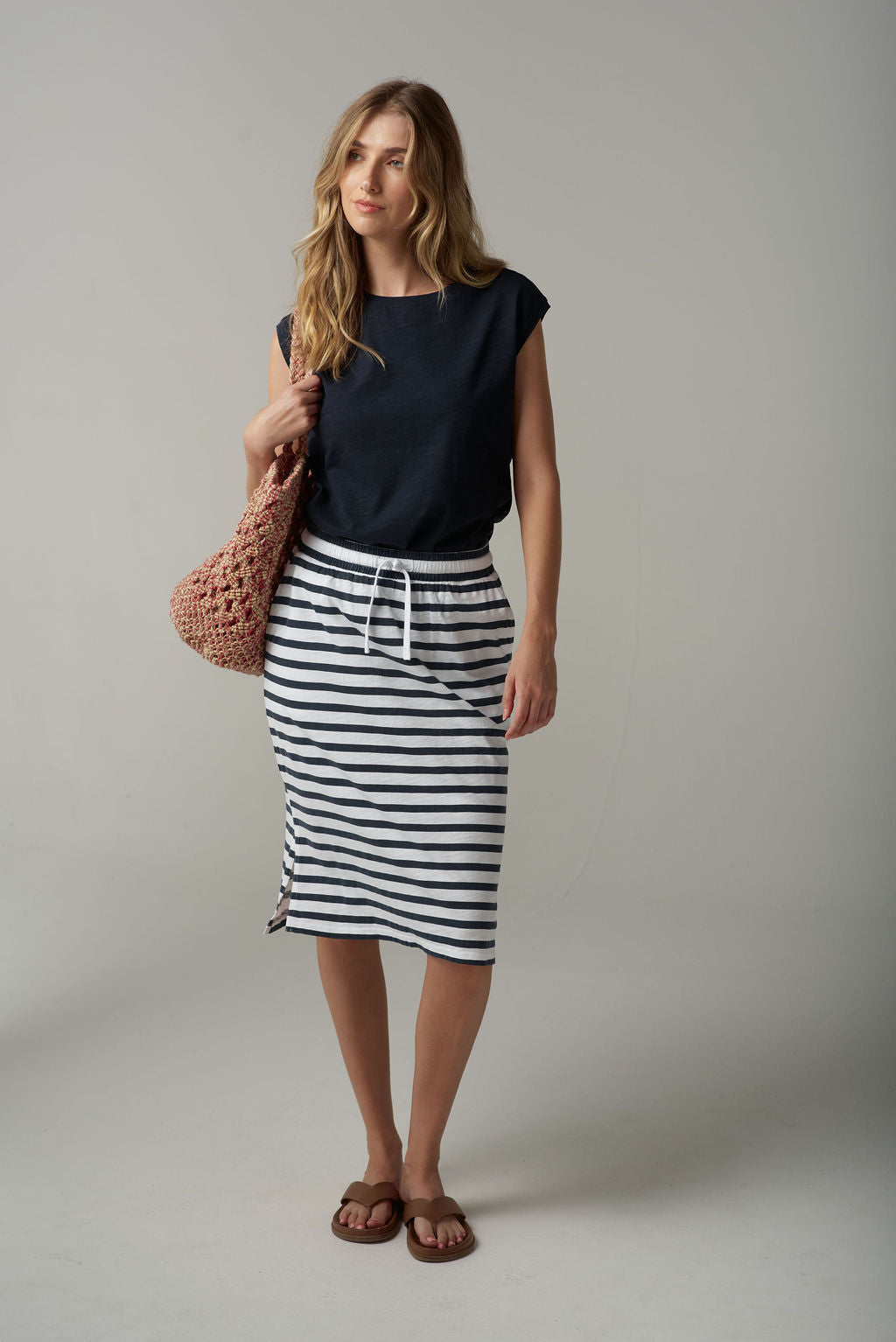Cloth+Paper+Scissors Muscle Tee - Parisian Navy