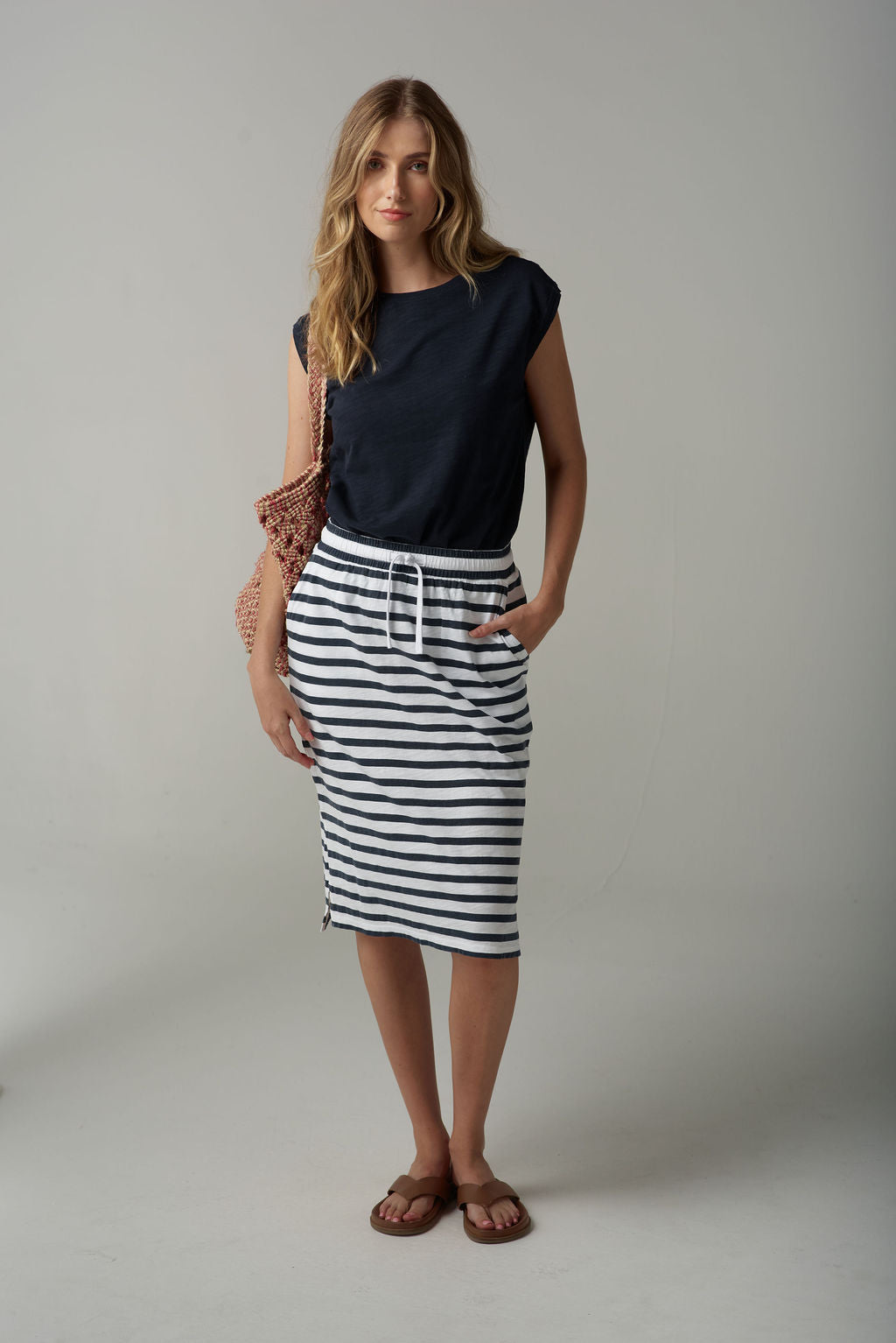 Cloth+Paper+Scissors Muscle Tee - Parisian Navy
