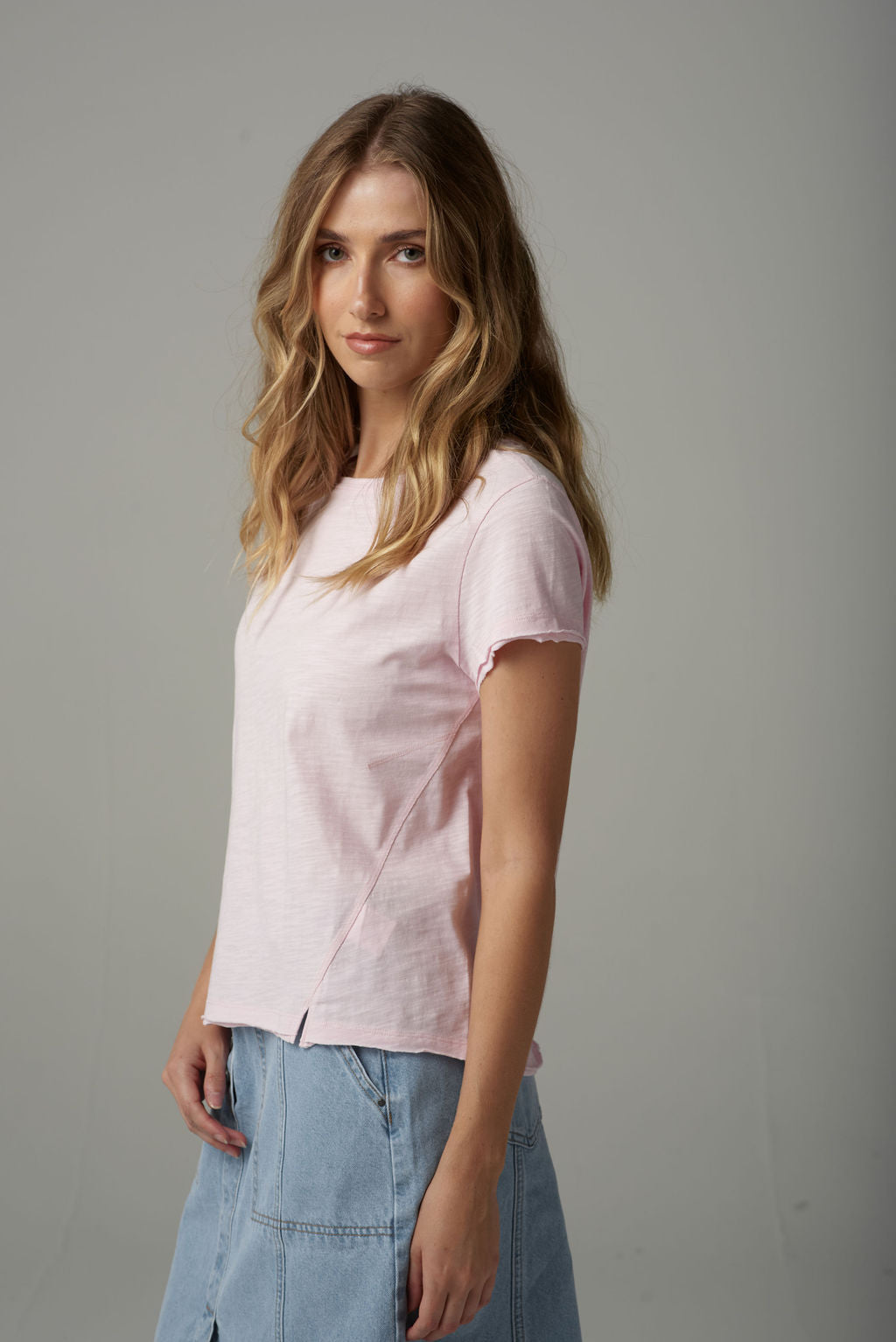 Cloth+Paper+Scissors Front Split Tee - Pink Touch