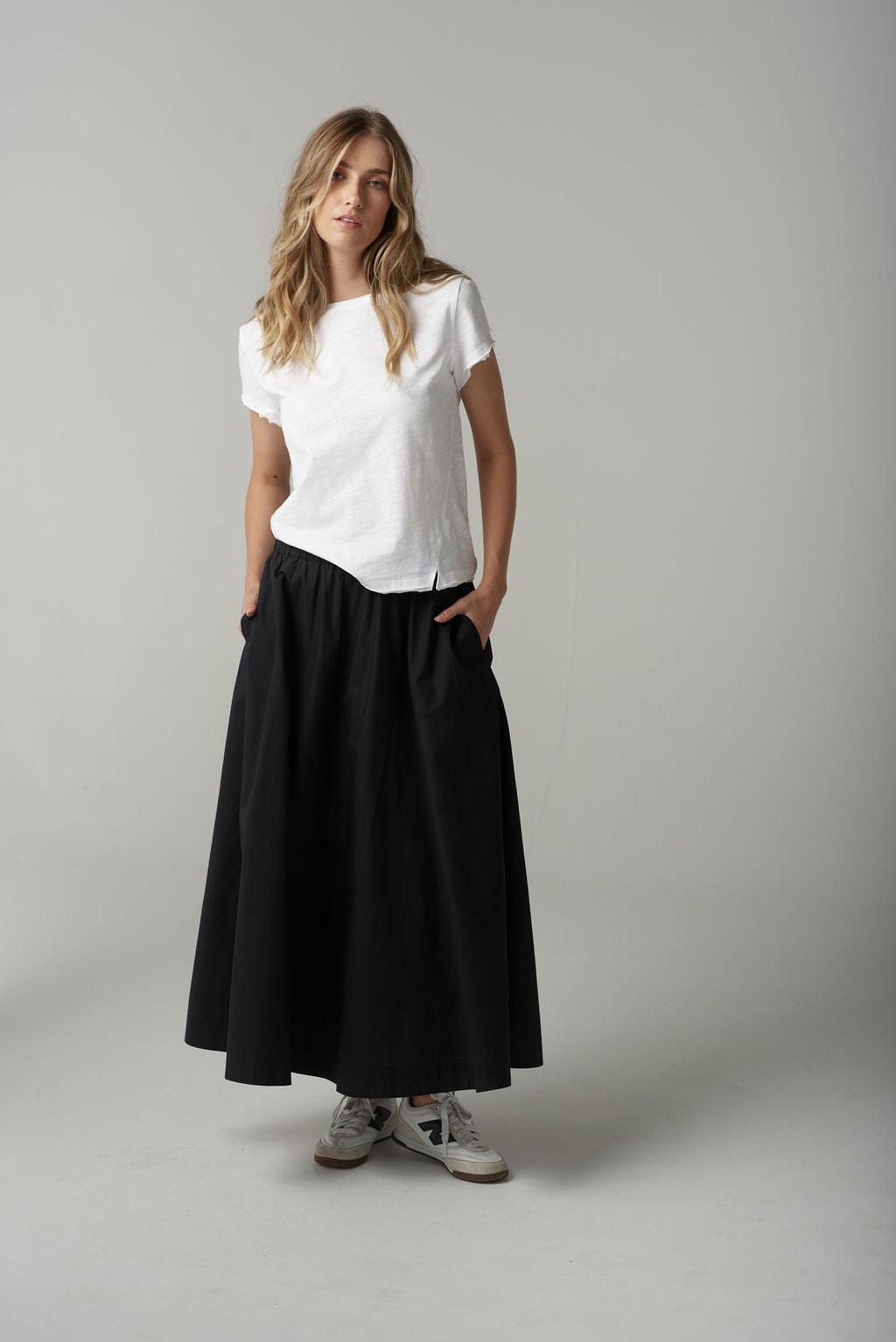 Cloth+Paper+Scissors Front Split Tee - White