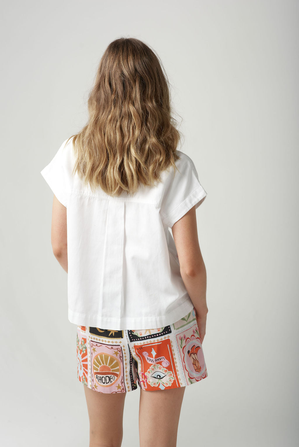 Cloth+Paper+Scissors Rodeo Patch Cap Sleeve Shirt - Rodeo Print