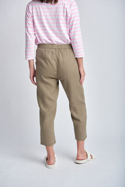 Cloth+Paper+Scissors Casual Linen Pant - Twig