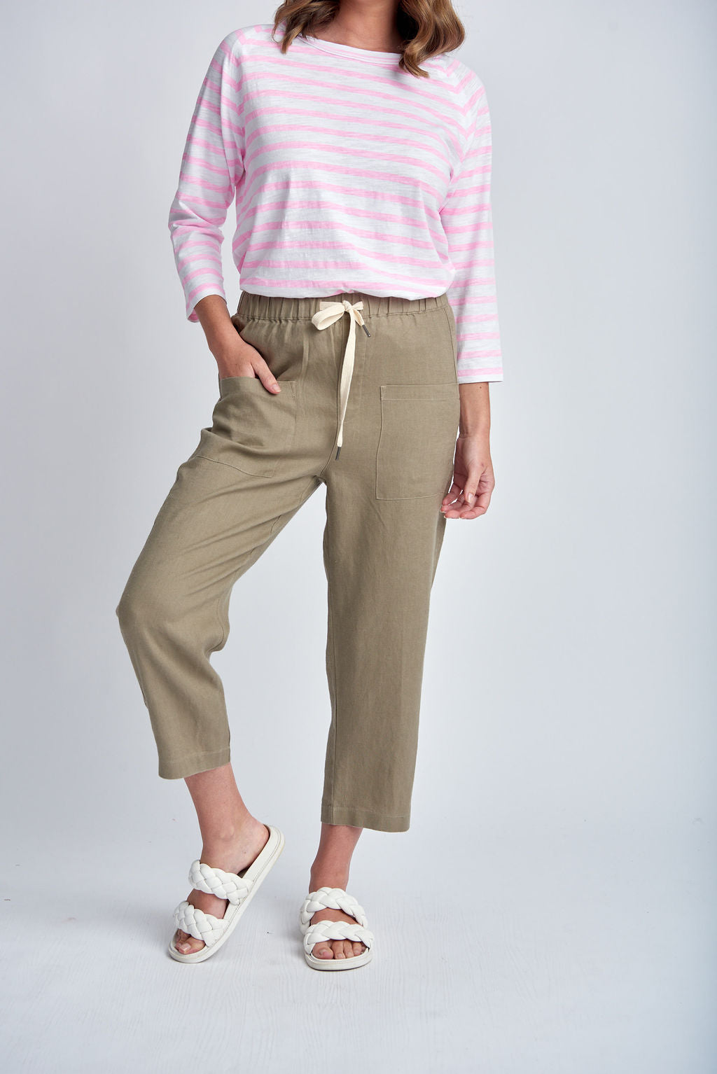 Cloth+Paper+Scissors Casual Linen Pant - Twig