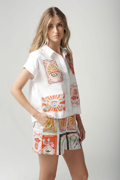 Cloth+Paper+Scissors Rodeo Print Shorts - Rodeo Print