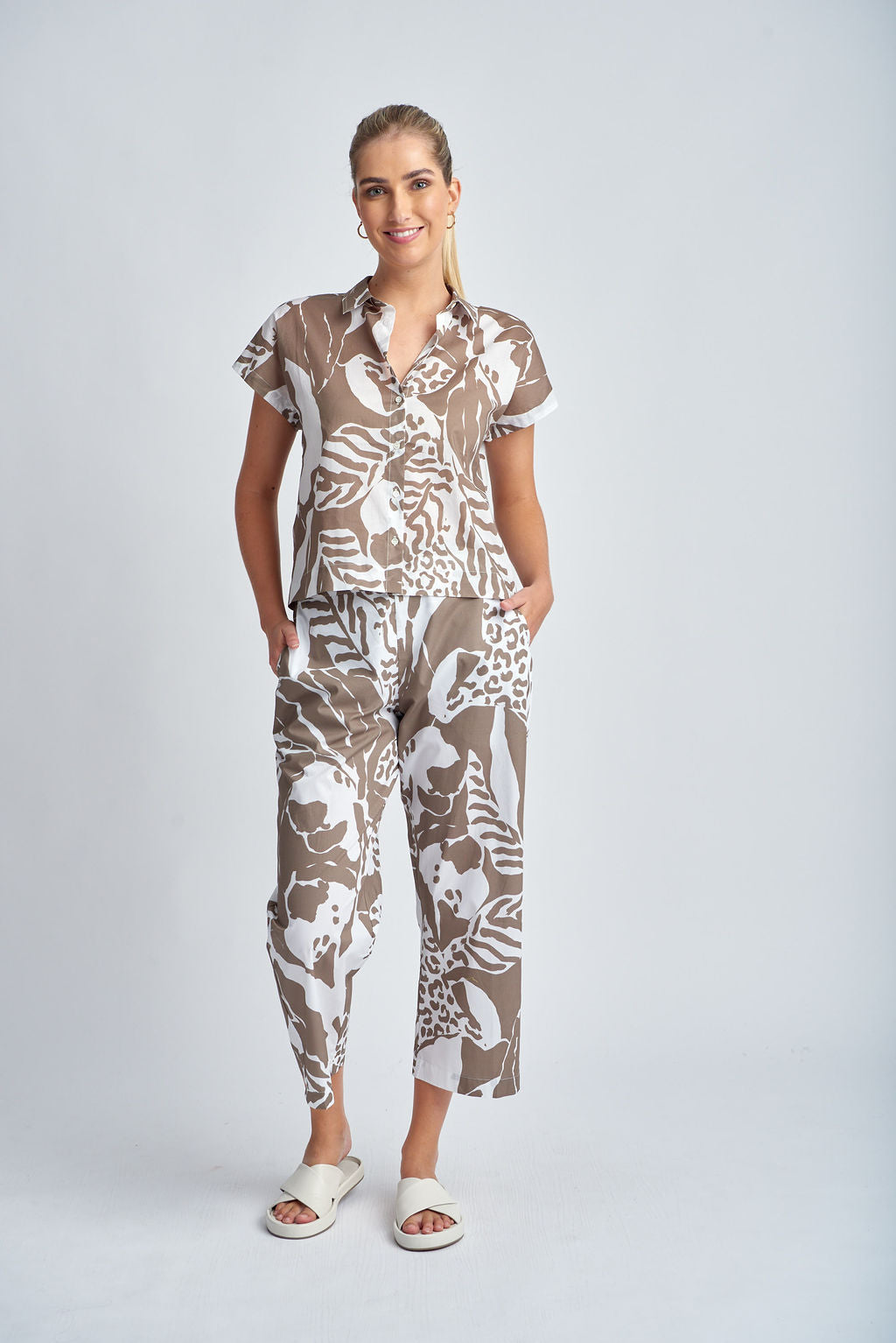 Cloth+Paper+Scissors Wide Leg Pant - Twig Jungle Print