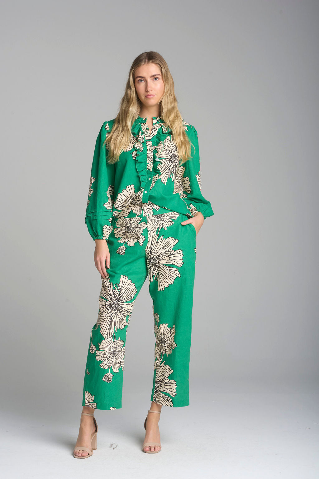 Cloth+Paper+Scissors Straight Cropped Pant - Zinna Print