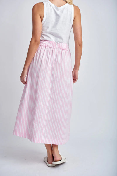 Cloth+Paper+Scissors Skirt - Pink/White Stripe