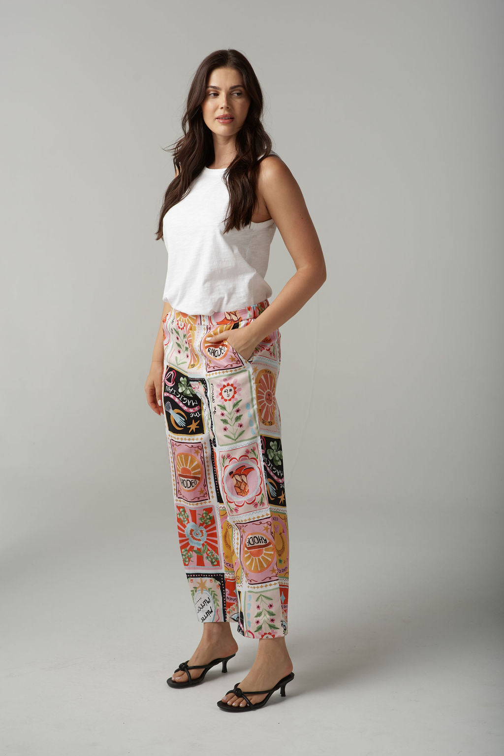 Cloth+Paper+Scissors Cropped Pant - Rodeo Print