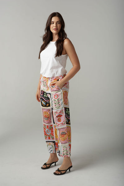 Cloth+Paper+Scissors Cropped Pant - Rodeo Print