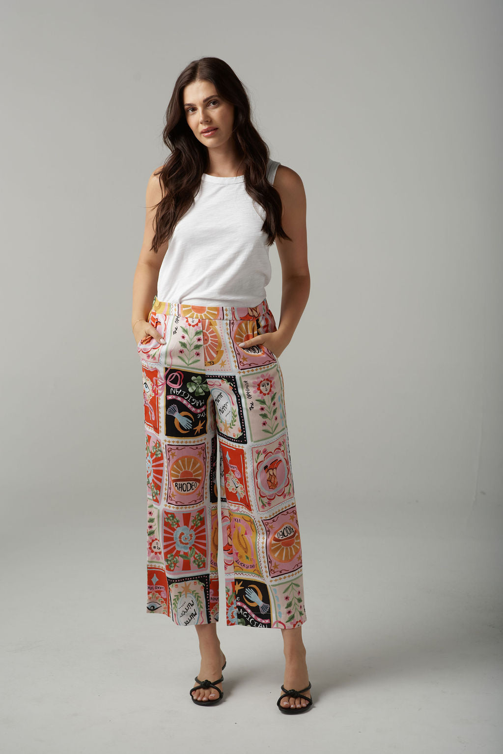 Cloth+Paper+Scissors Cropped Pant - Rodeo Print