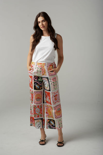 Cloth+Paper+Scissors Cropped Pant - Rodeo Print