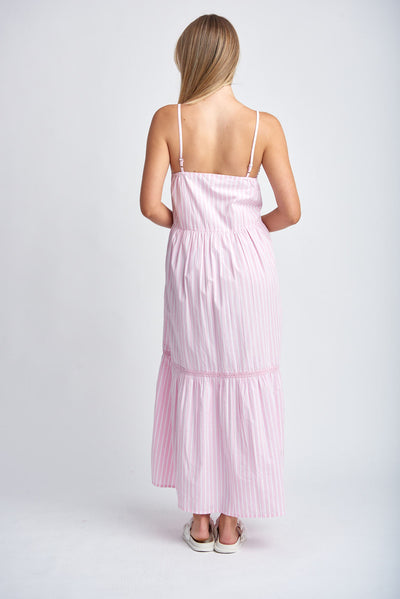 Cloth+Paper+Scissors Cotton Sundress - Pink/White Stripe