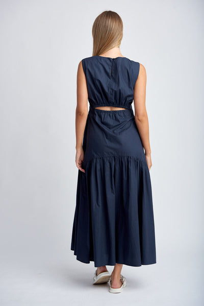 Cloth+Paper+Scissors Peephole Maxi Dress - Navy