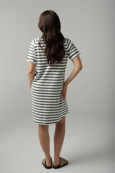 Cloth+Paper+Scissors Stripe Raglan Dress - White Fairway