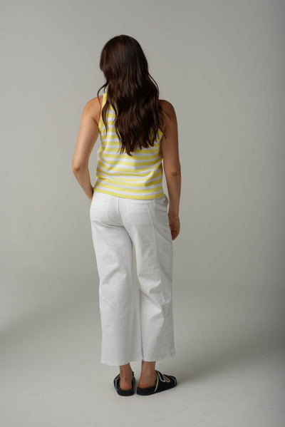 Cloth+Paper+Scissors Stripe Knit Tank - Lemon White