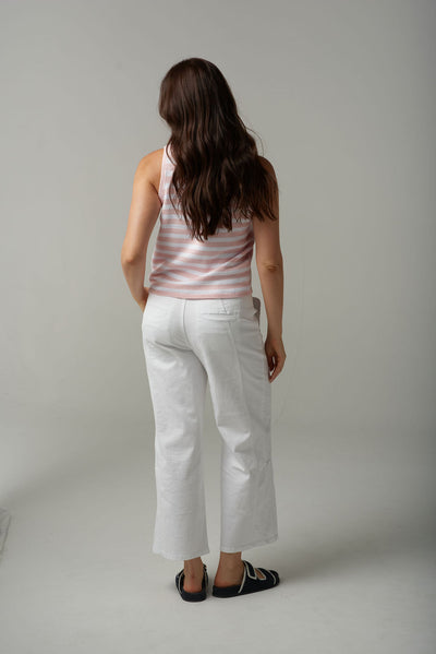 Cloth+Paper+Scissors Stripe Knit Tank - Pink Touch White