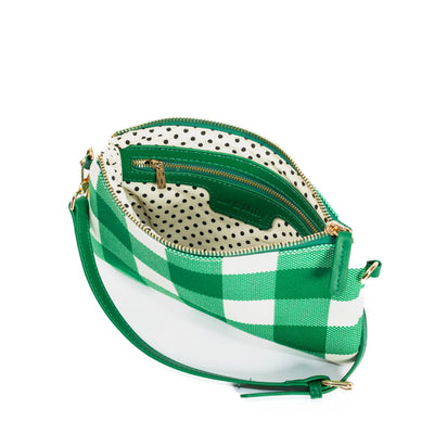 inside liv and milly green crossbody bag