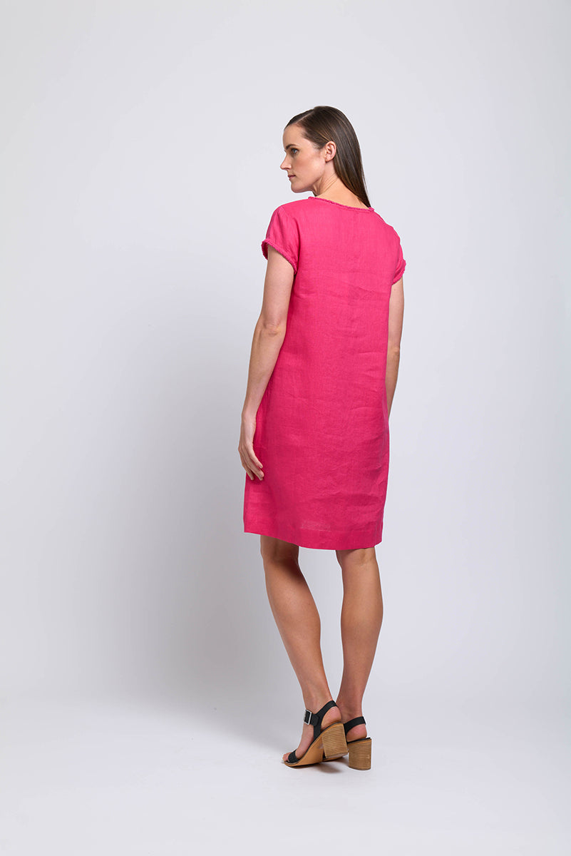 Foil Fringe Festival Dress - Pink Flash