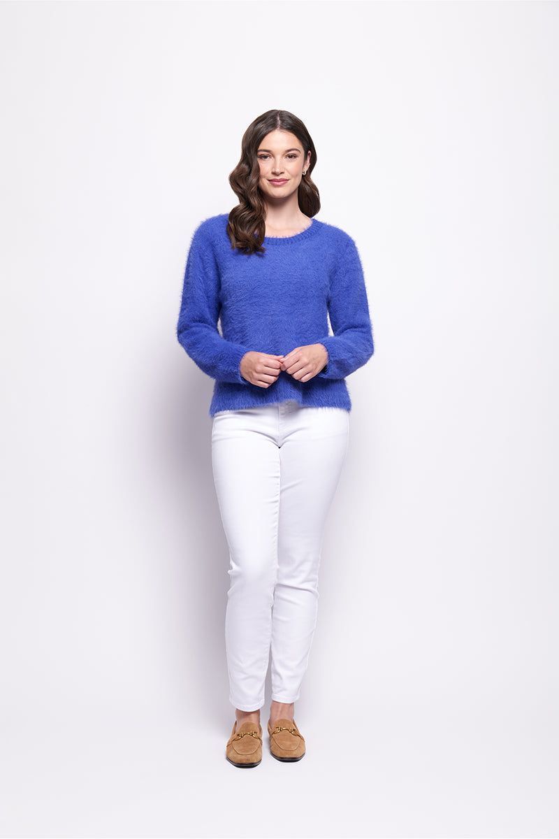 Foil Top Bird Jumper - Sapphire