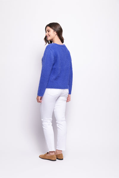 Foil Top Bird Jumper - Sapphire