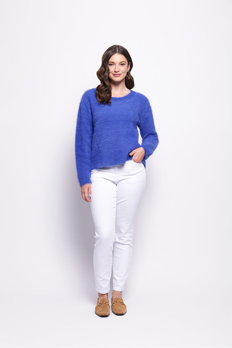 Foil Top Bird Jumper - Sapphire