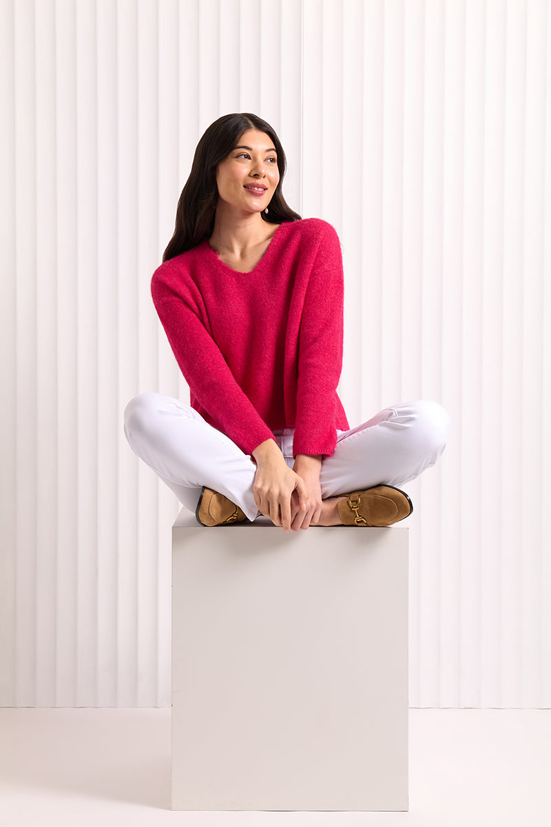 Foil Sweater Half - Ultra Pink