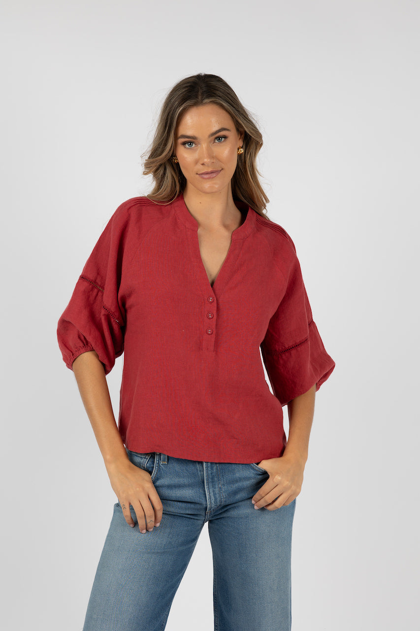 Humidity Ambrosia Blouse - Brick