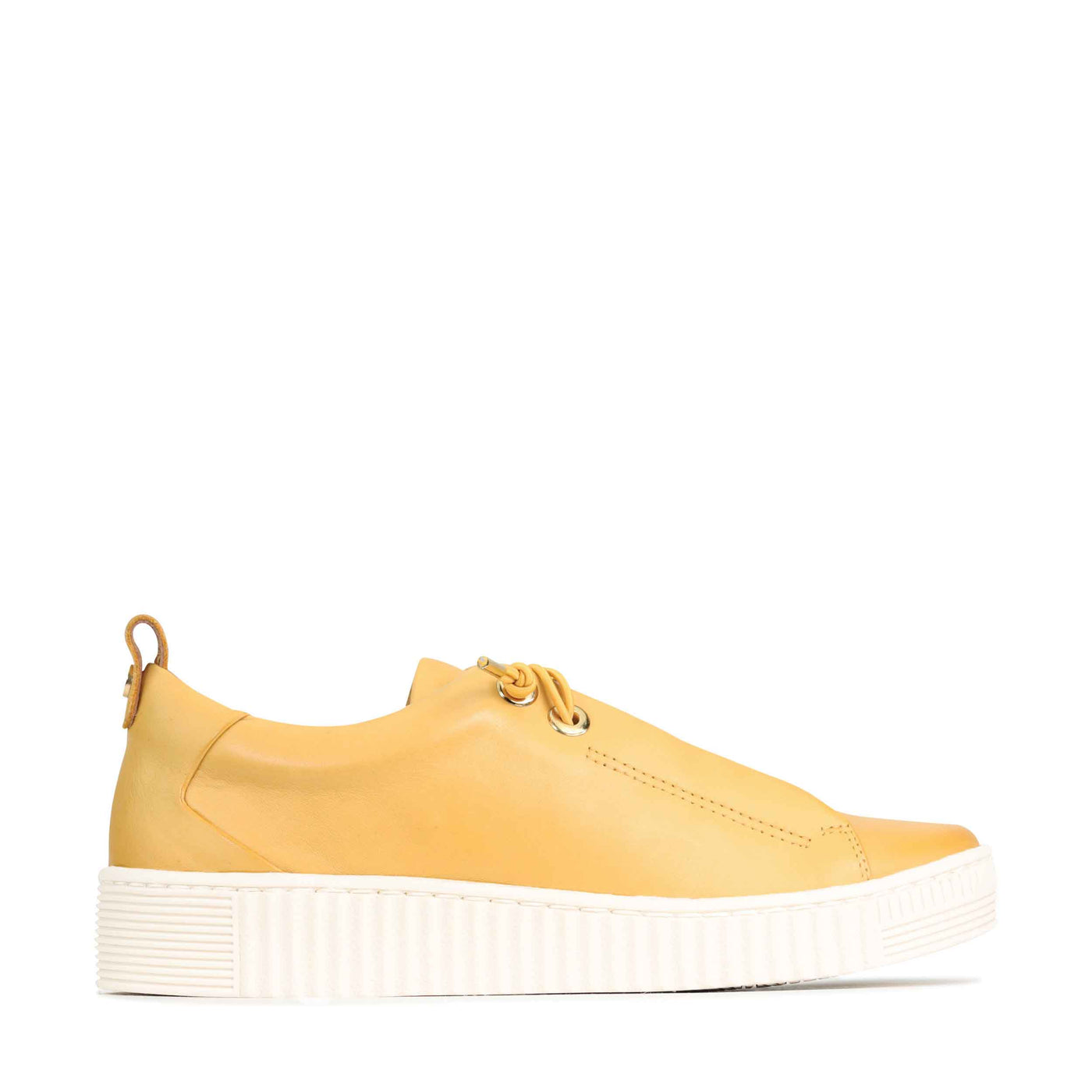 Mustard yellow womens slip on sneakers
