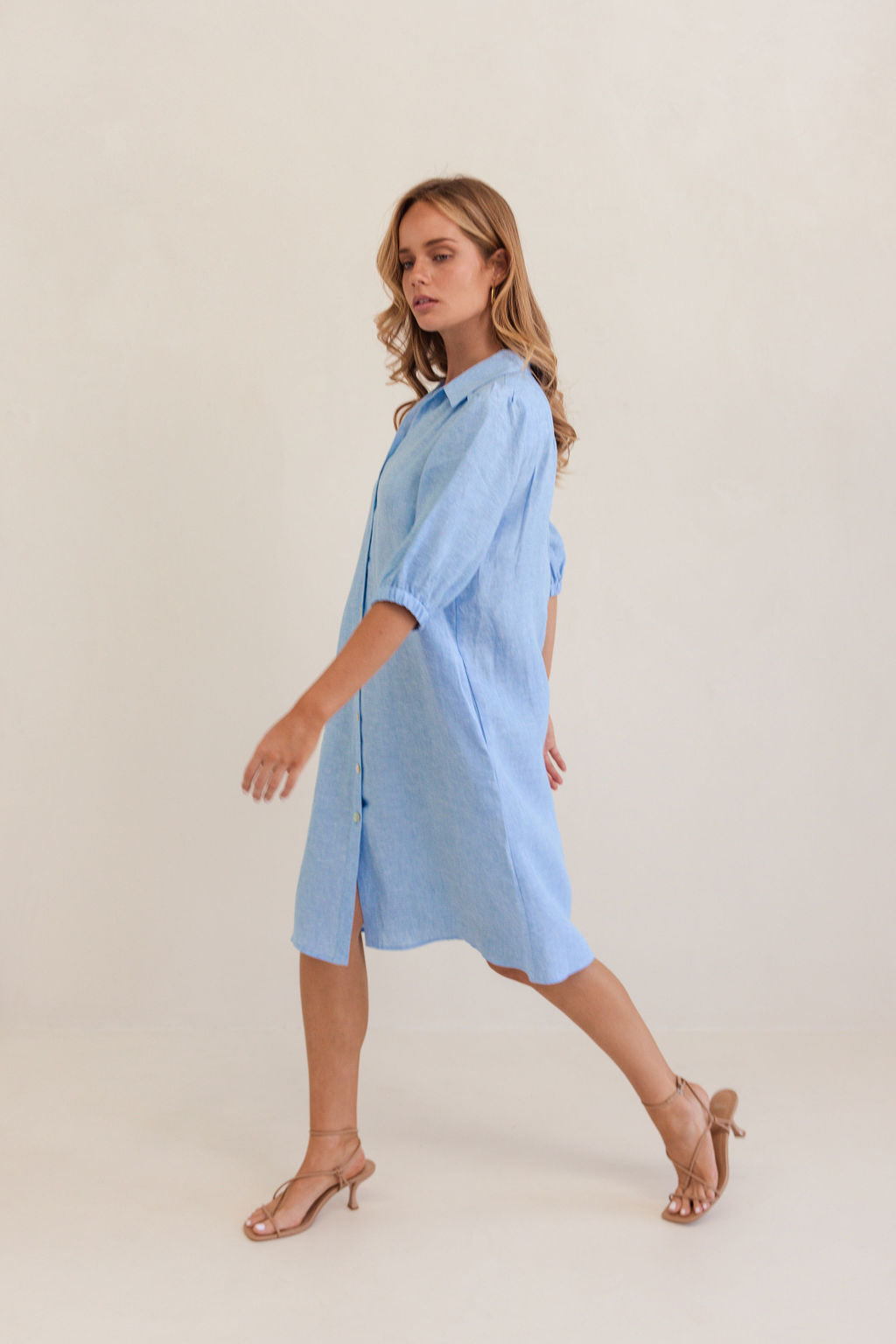 Kaleido K101C Collared Dress - Chambray