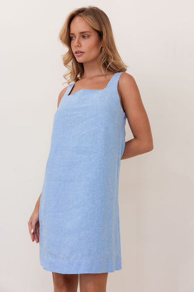 Kaleido K102C Square Nk Shift Dress - Chambray