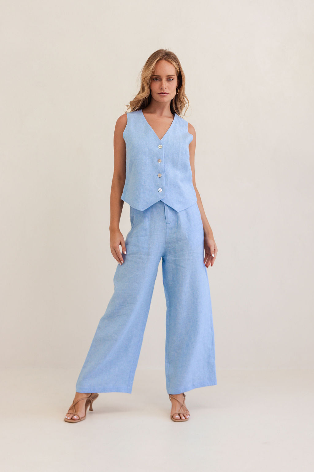 Kaleido K104C Wide Leg Pant - Chambray