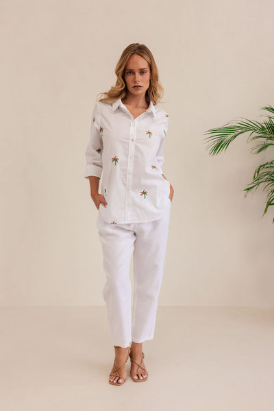 Kaleido K107W 7/8 Pant Lace Side - White
