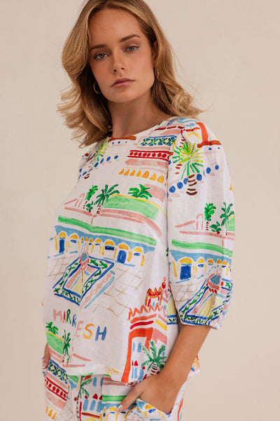 Kaleido K71 Elbow Sleeve Top - Marrakesh