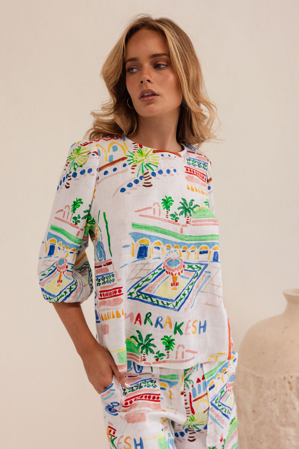 Kaleido K71 Elbow Sleeve Top - Marrakesh