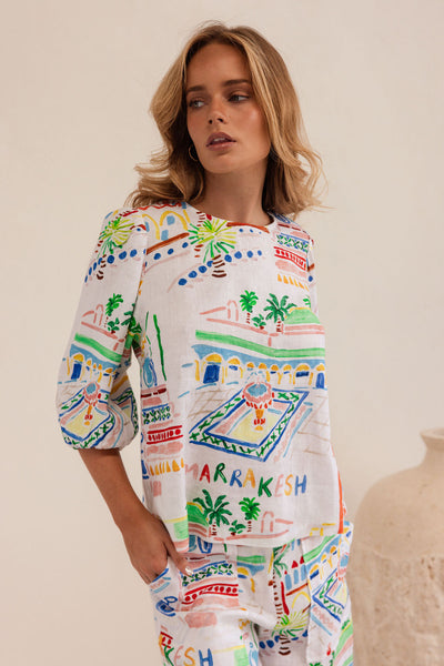 Kaleido K71 Elbow Sleeve Top - Marrakesh