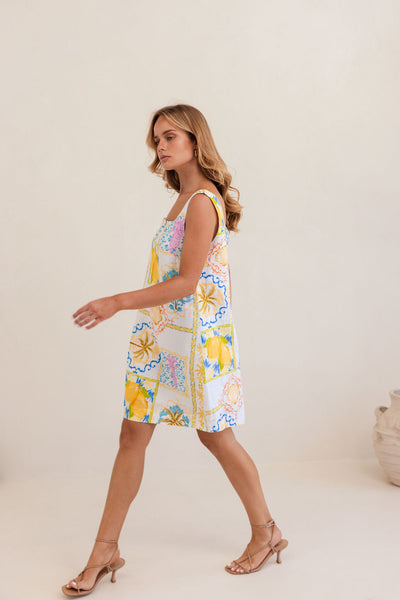 Kaleido K83 Square Nk Shift Dress - Amalfi Dreams