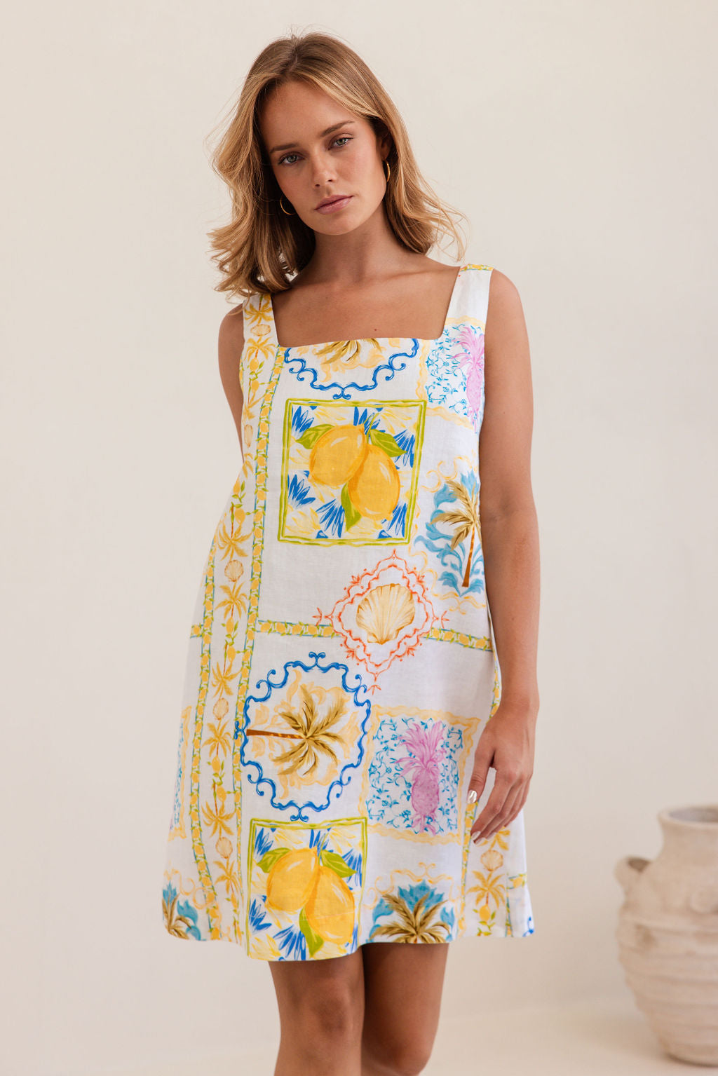 Kaleido K83 Square Nk Shift Dress - Amalfi Dreams