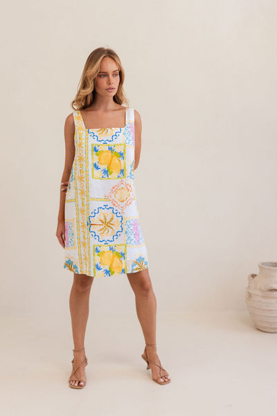 Kaleido K83 Square Nk Shift Dress - Amalfi Dreams