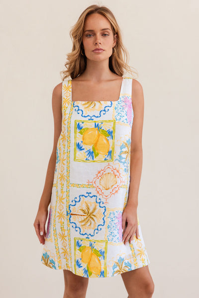 Kaleido K83 Square Nk Shift Dress - Amalfi Dreams