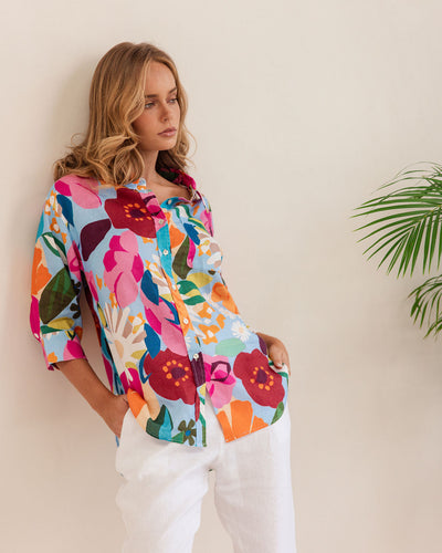 Kaleido K89 3/4 Sleeve Shirt - Bloom Burst