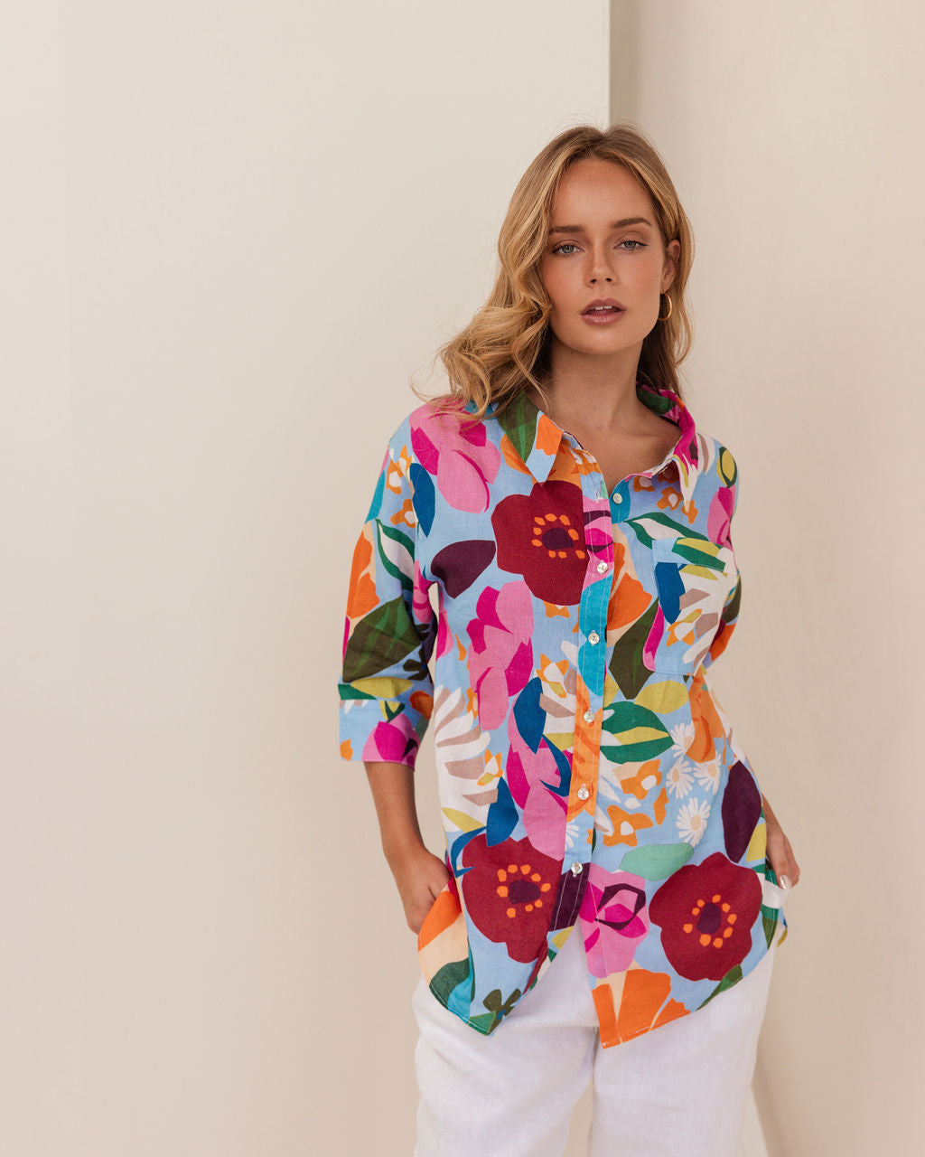 Kaleido K89 3/4 Sleeve Shirt - Bloom Burst