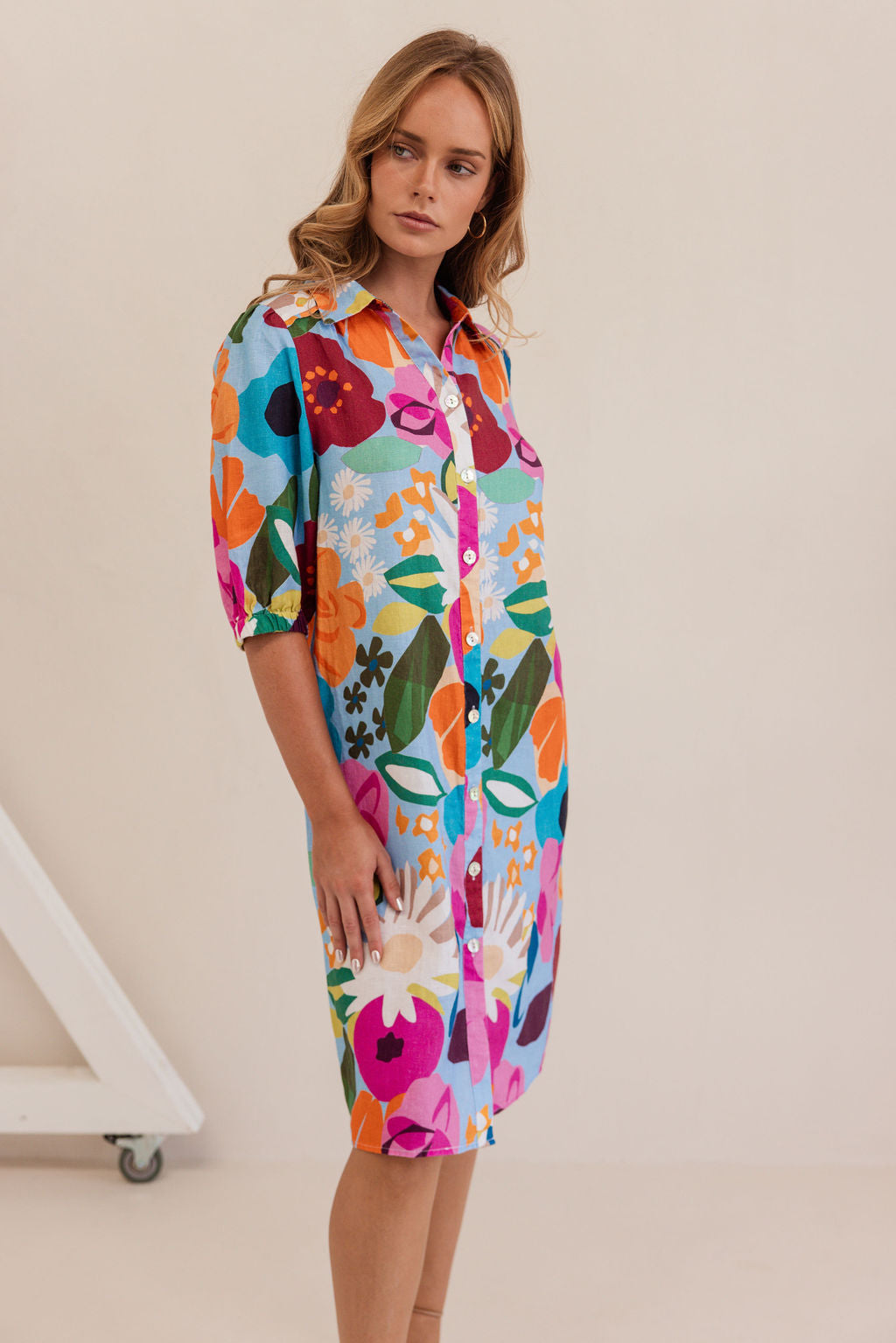 Kaleido K90 Collared Dress - Bloom Burst
