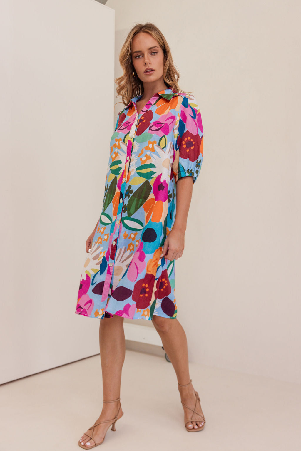 Kaleido K90 Collared Dress - Bloom Burst