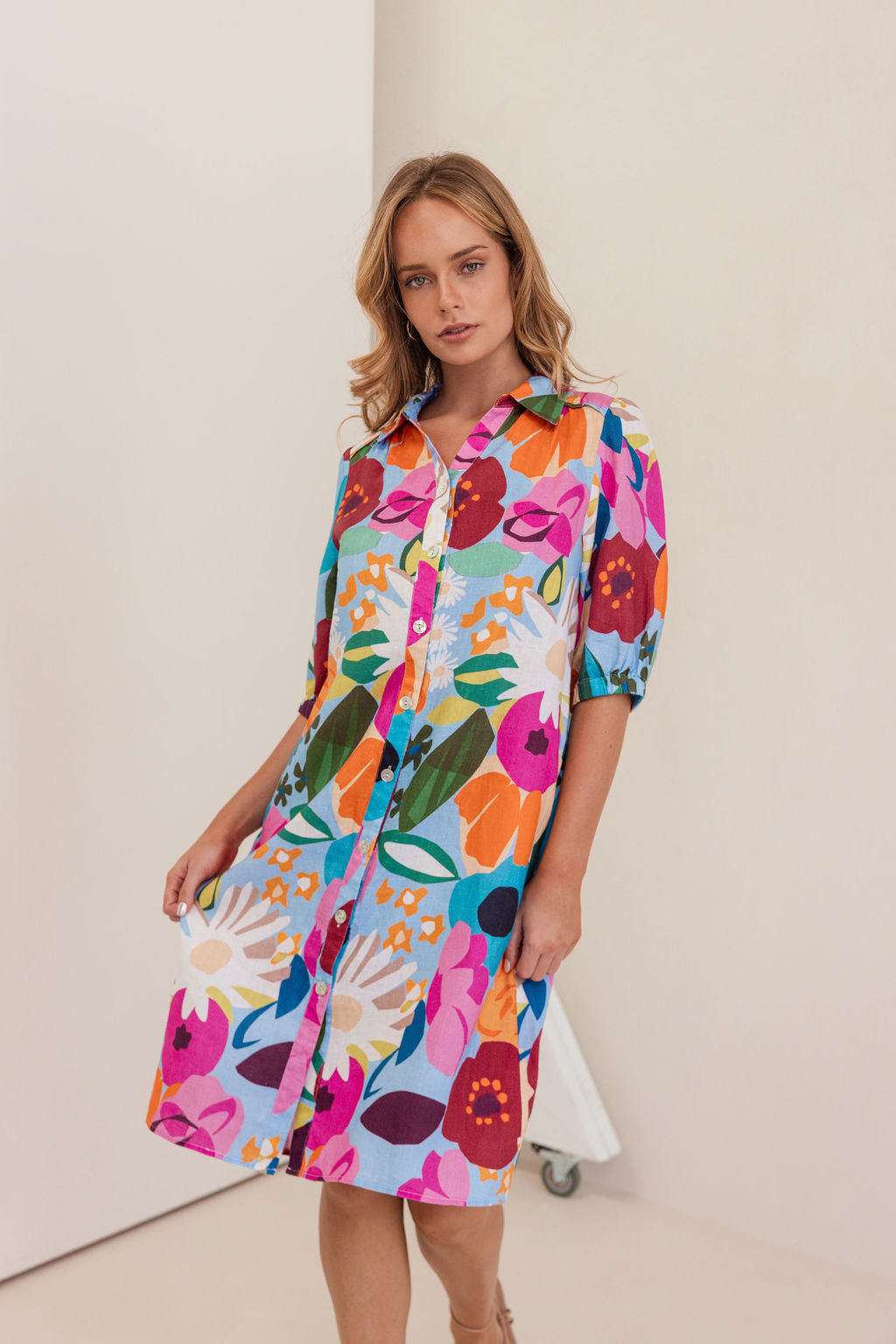 Kaleido K90 Collared Dress - Bloom Burst