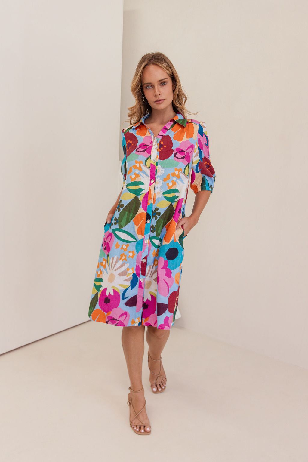 Kaleido K90 Collared Dress - Bloom Burst