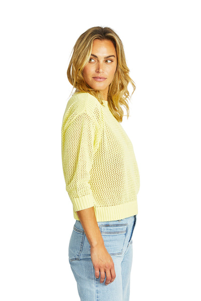 Ping Pong Ellie Open Knit Pullover - Buttercup