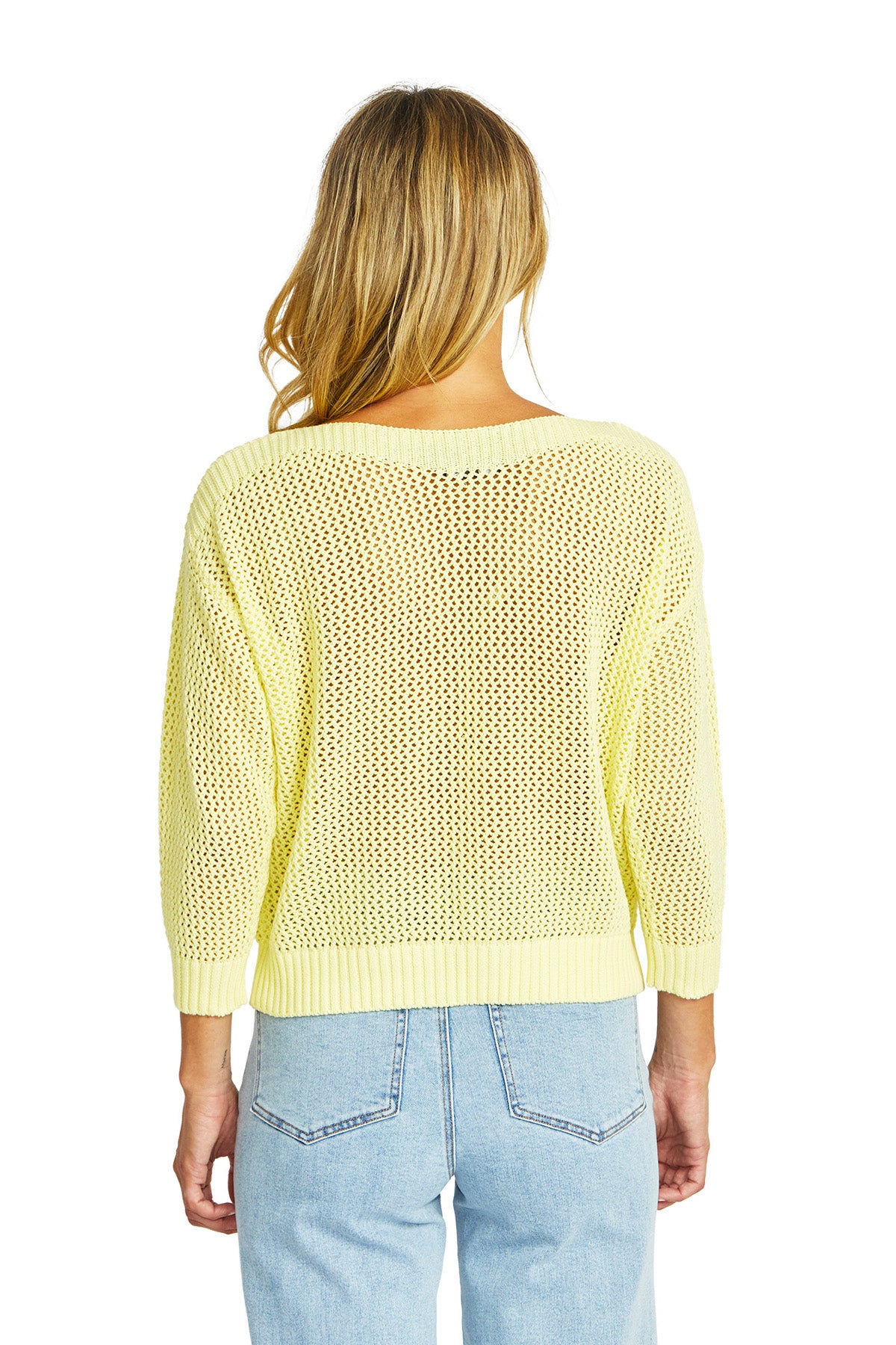 Ping Pong Ellie Open Knit Pullover - Buttercup