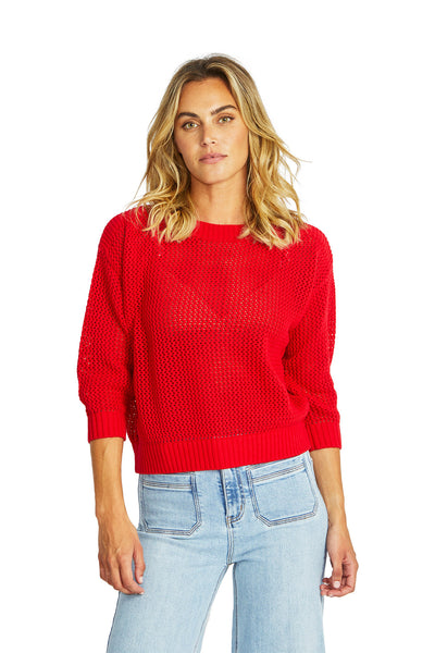 Poppy red knit ping pong