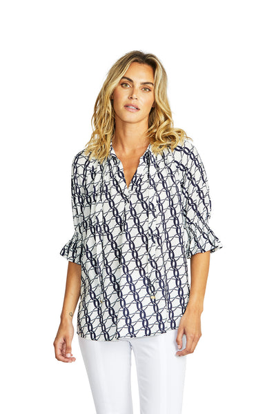 Ping Pong Chain Tunic Blouse - Chain Print